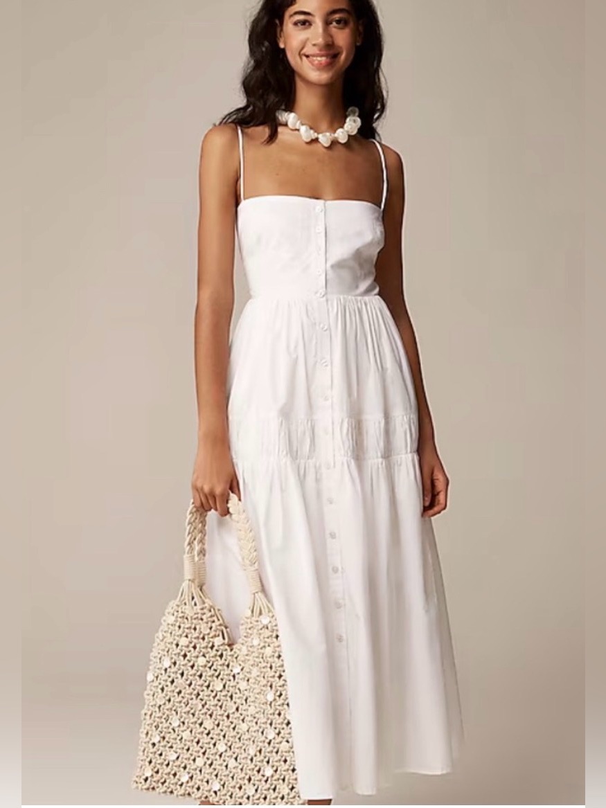 J. Crew - A-Line Midi Dress In Cotton Poplin - Size 14